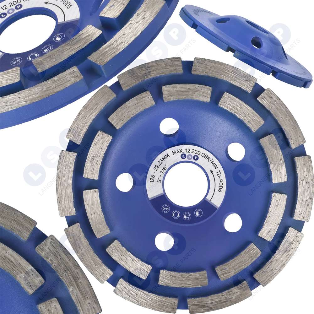 Segmentový pohárový diamantový kotúč na brúsenie betónu, 125 mm